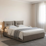 Agamennone, Letto Piazza e Mezza Sfoderabile Made in Italy, Grigio Tortora
