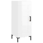Buffet credenza cassettiera mobiletto mobile contenitore organizer per cucina soggiorno finitura lucida 34,5 x 34 x 90 cm legno ingegnerizzato bianco 02_0030629