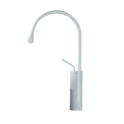 Lydia | Rubinetto da bagno bianco Hotel Gastro | Rubinetto in acciaio inox per lavelli alti miscelatore 2 attacchi |Raccordo ad alta pressione alto |