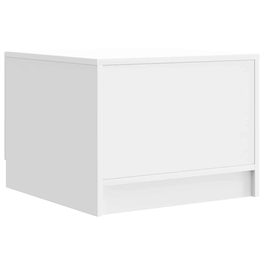 Tavolino da salotto con cassetto Bianco Lucido 49 x 50 x 37 cm