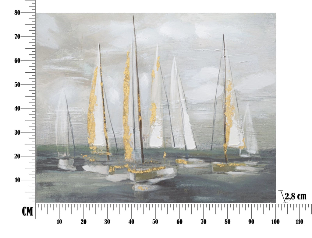 DIPINTO SU TELA GOLD BOAT CM 100X2,8X80
