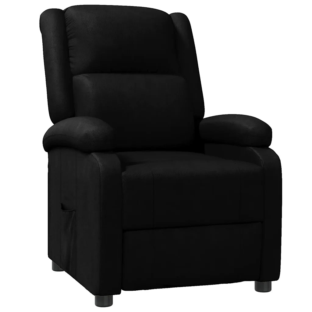 Divano Sedia-Poltrona Reclinabile Nera in Similpelle 462877