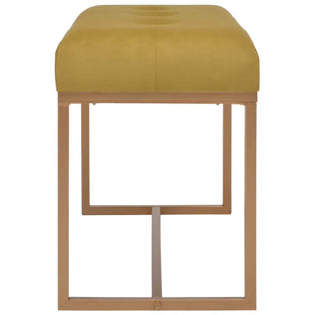 Panca-Sgabello 80 cm in Velluto Senape