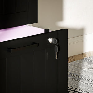 Cassettiera Portadocumenti a 4 Cassetti 40x40x131 cm 2 Serrature in Legno Nero