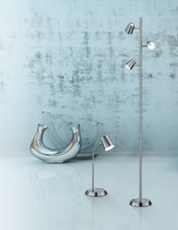 Piantana da Interno a LED in Metallo Nickel Opaco