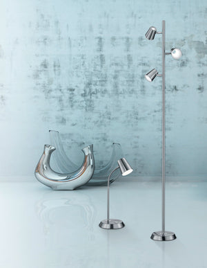 Piantana da Interno a LED in Metallo Nickel Opaco