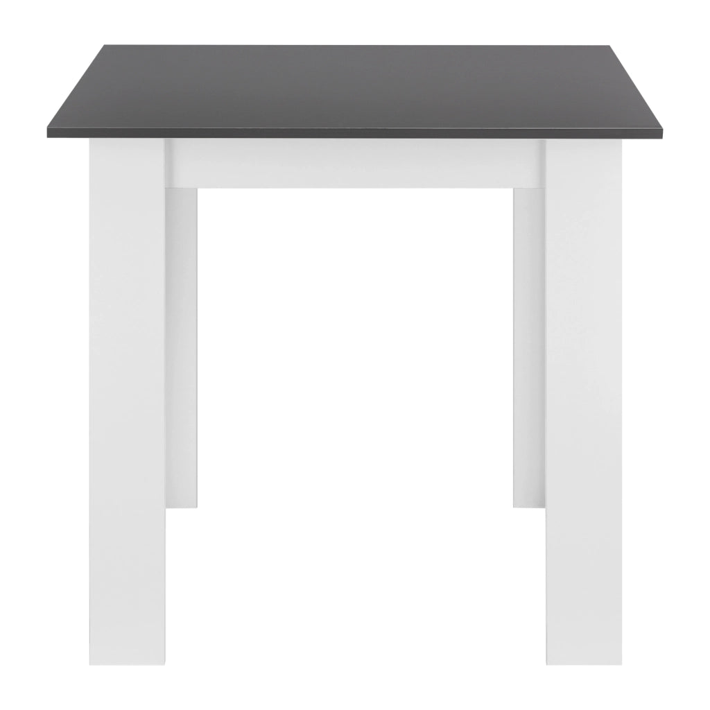 Tavolo da Pranzo con Piano Quadrato e Gambe a Forma di L 80 x 80 x 76cm Tavolo da Cucina in Design Moderno - Bianco/Grigio Scuro