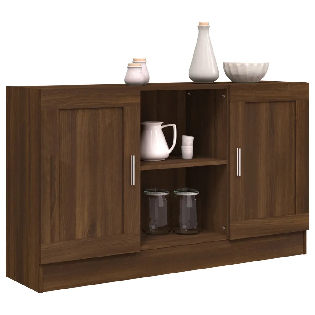 Credenza | Madia | Buffet da pranzo | Armadio da pranzo Rovere Marrone 120x30,5x70 cm in Legno Multistrato