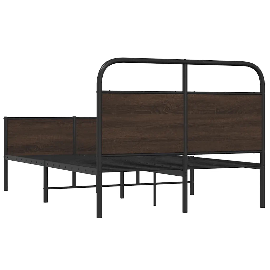 Letto matrimoniale | Letto per adulti | Giroletto senza Materasso Rovere Marrone 135x190 cm Truciolato