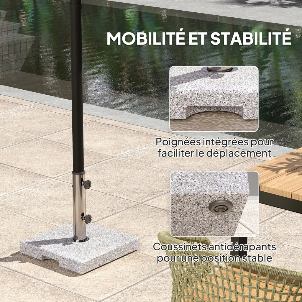 Socle per Parasole in Granito 21 kg ¨C zephmum ¨C Grigio 38x38x38 cm