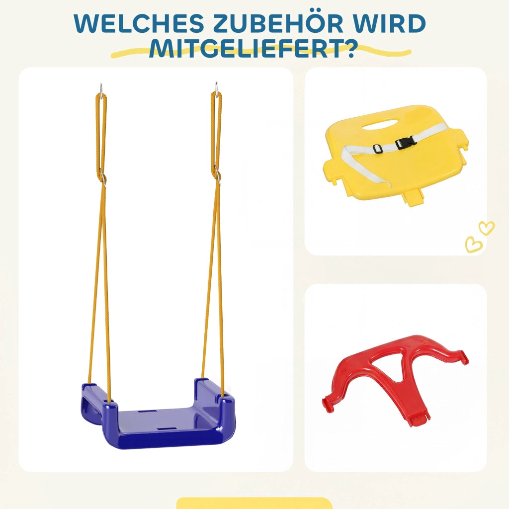 Altalena per Bambini 3 in 1 Regolabile con Schienale e Cintura di Sicurezza ¨C zephmum ¨C 9-36 Mesi, Blu Scuro