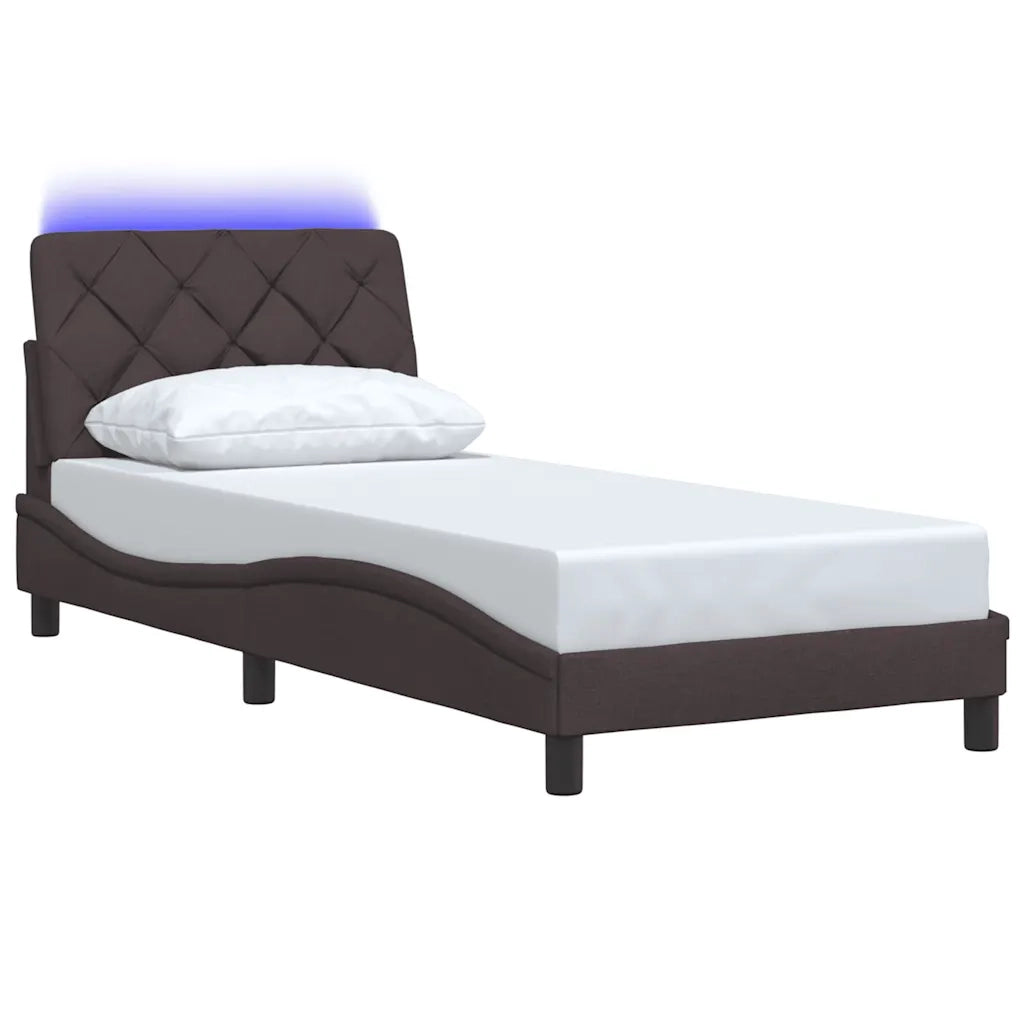 vidaXL Giroletto con LED senza Materasso 90x190 cm Tessuto