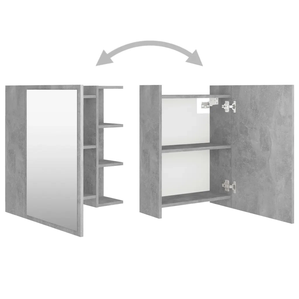 Mobile Bagno Specchio Grigio Cemento 62,5x20,5x64cm Multistrato 803312