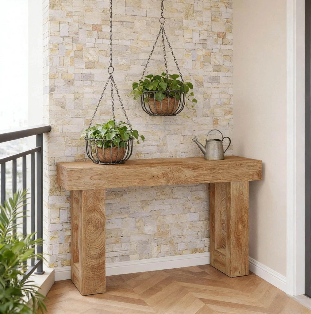 Consolle in legno dallo stile rustico, 160 cm, pratica e versatile