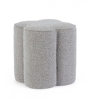 Pouf 40x40x45 cm Cointa in Bouclè Grigio