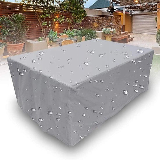 Copertura per mobili da giardino, rettangolare, per tavolo da giardino, insieme di mobili, protezione da neve, impermeabile, impermeabile, anti UV, respirante, impermeabile e resistente all'inverno, Oxford 210D, grigio, 120 x 60 x 90 cm