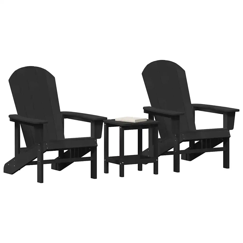 Sedia da Giardino 3 pcs Nero Polietilene 3335832