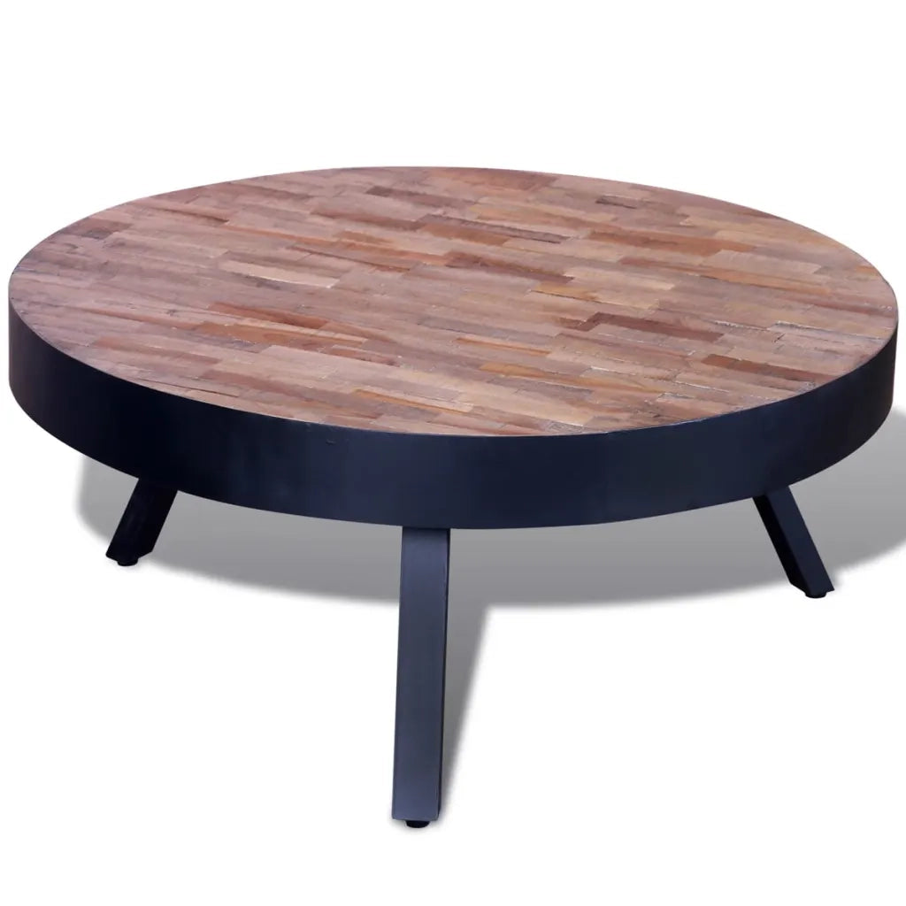 Tavolino da salotto | Tavolino da caff¨¨ | Tavolino da Soggiorno Rotondo in Legno di Recupero di Teak