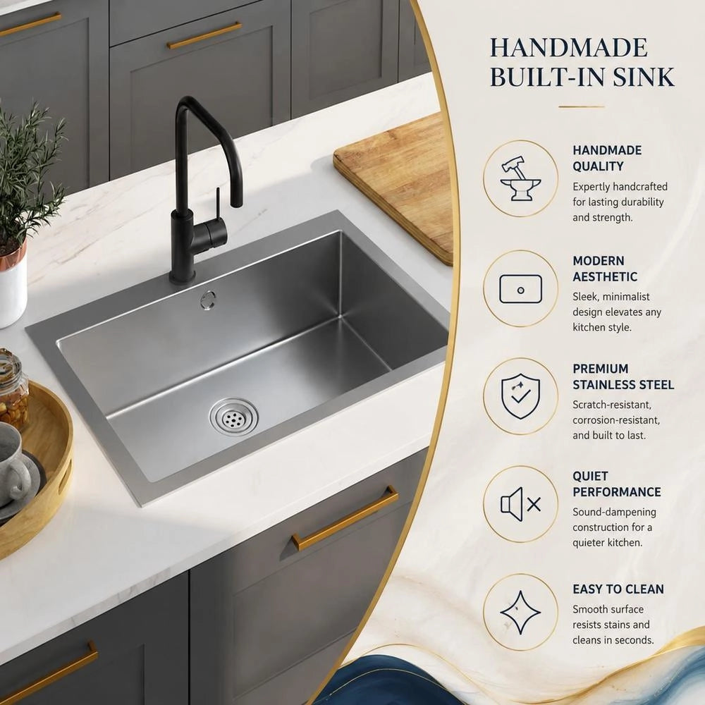 Handmade Stainless Steel Built-in Sink