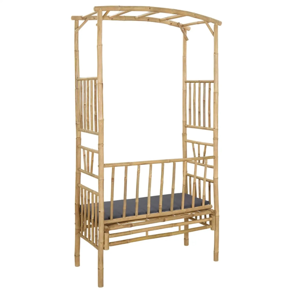 Arco da Giardino con Panchina Naturale 115 x 50 x 205 cm Bambù 42028058