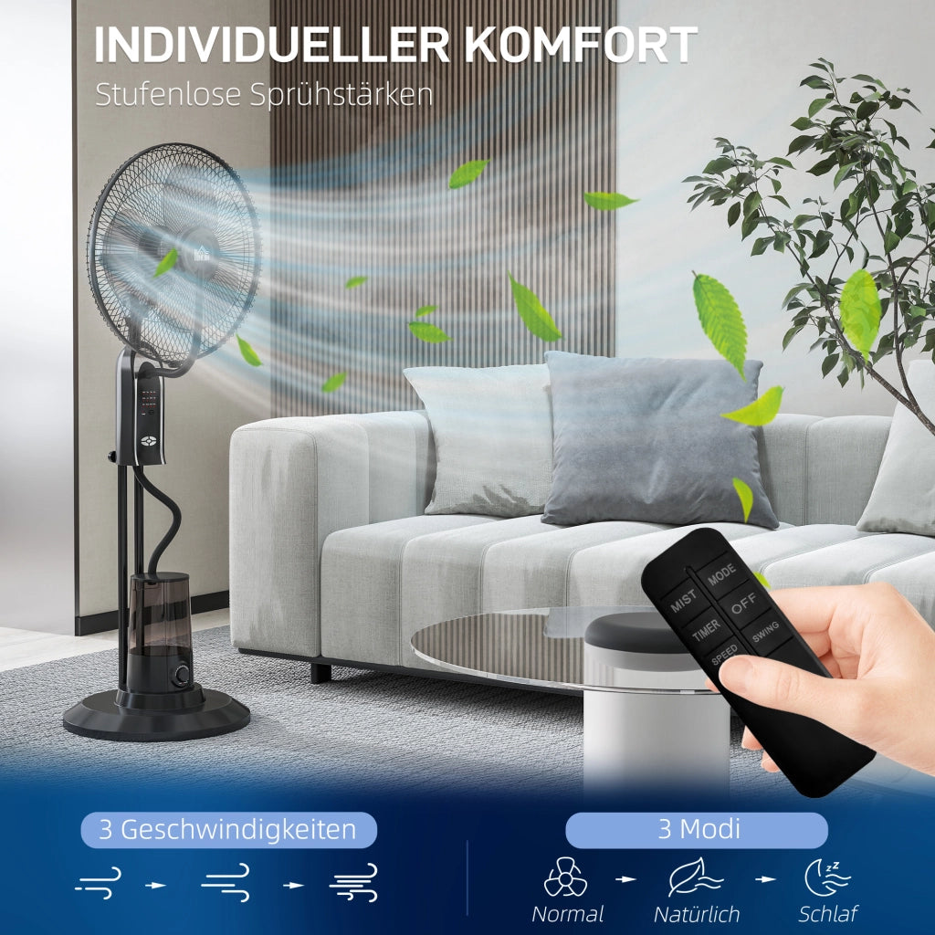 Ventilatore Oscillante con Umidificatore ¨C zephmum ¨C Nero