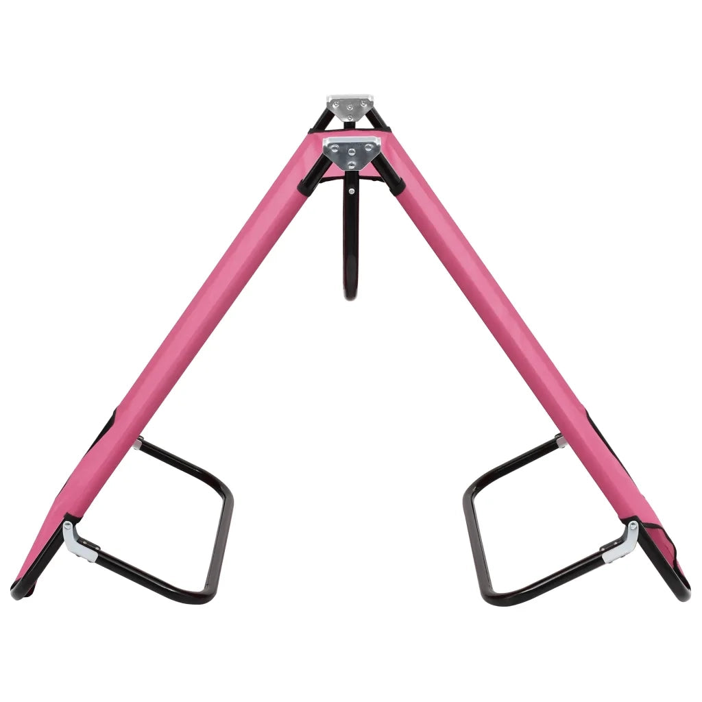 Lettino Prendisole Pieghevole in Acciaio Rosa 310349