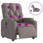 Poltrona Massaggiante | Sedia Relax Reclinabile Elettrica Tortora in Tessuto