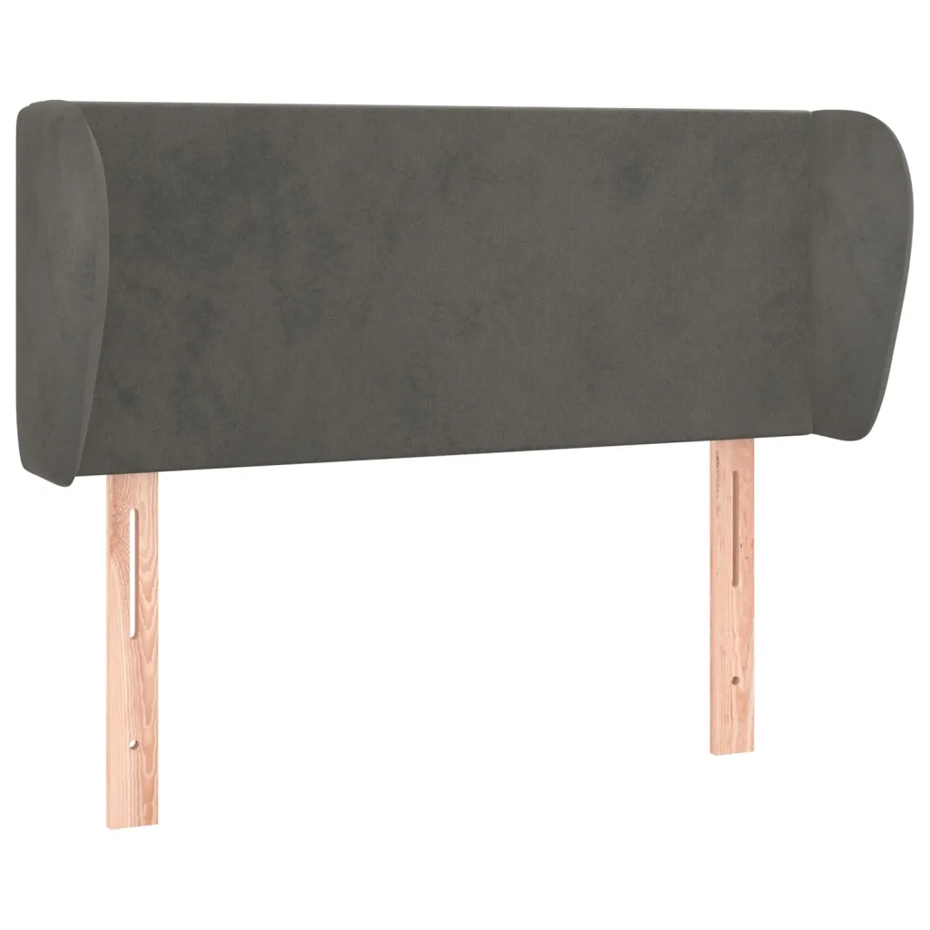 Testiera ad Orecchio Grigio Scuro 103x23x78/88 cm in Velluto 3116907