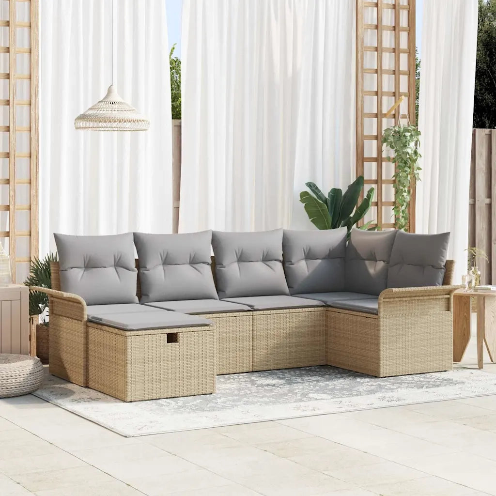 Set Divano da Giardino con cuscino 6 pcs Poly Rattan 3360211