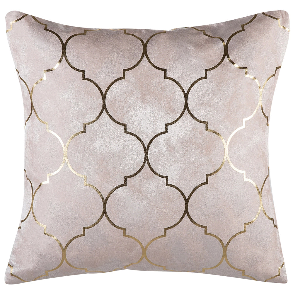 Set di 2 cuscini decorativi motivo quadrifoglio rosa 45 x 45 cm stampa trifoglio marocchino glamour