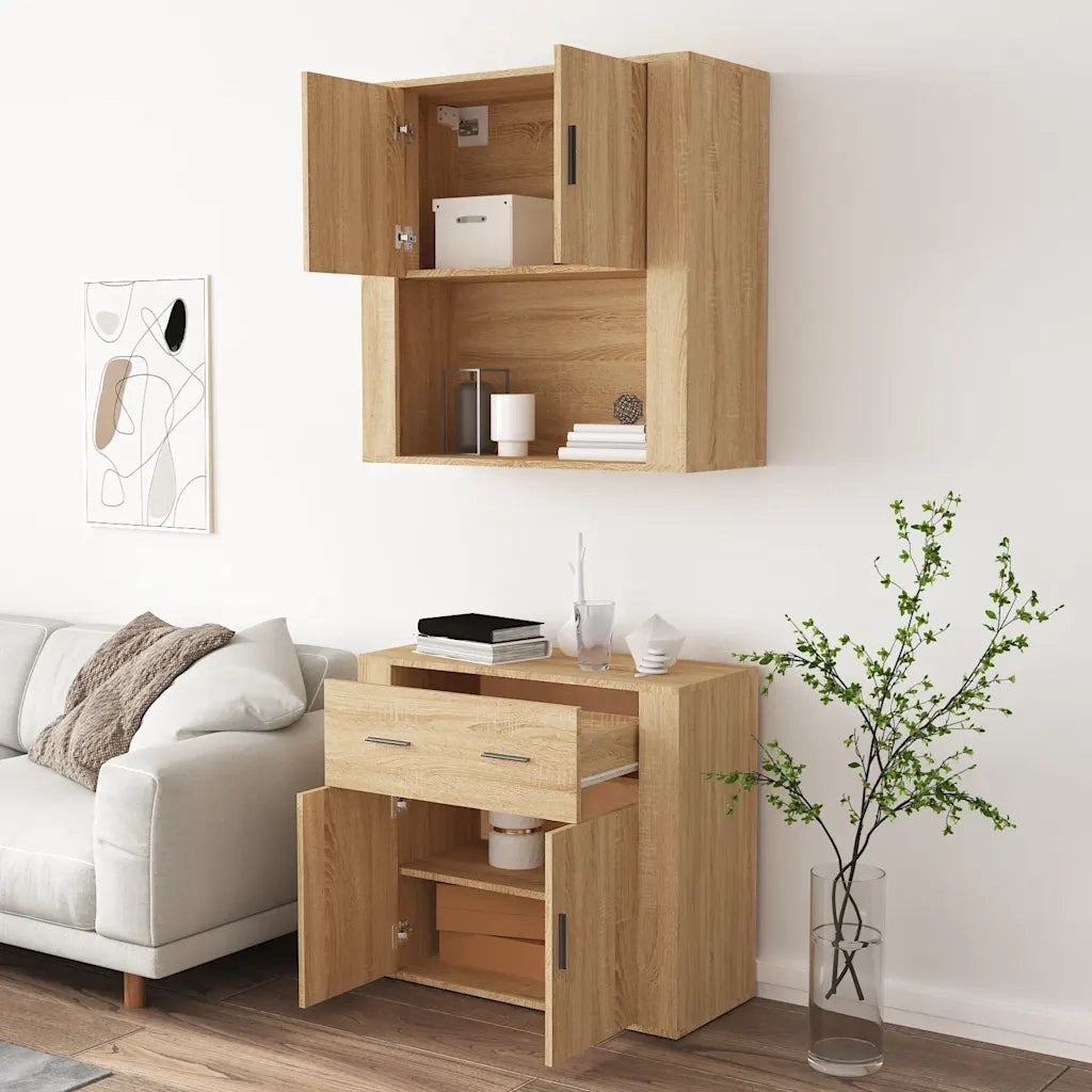 Credenza-Buffet-Armadio da cucina Rovere Sonoma in Legno Multistrato 903993