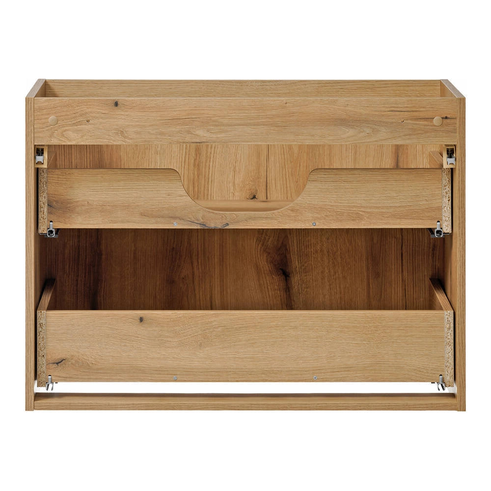 Mobile Sottolavabo NEWPORT da Parete a 2 Cassetti 80x60x40 cm - Effetto Rovere/Nero [en.casa]