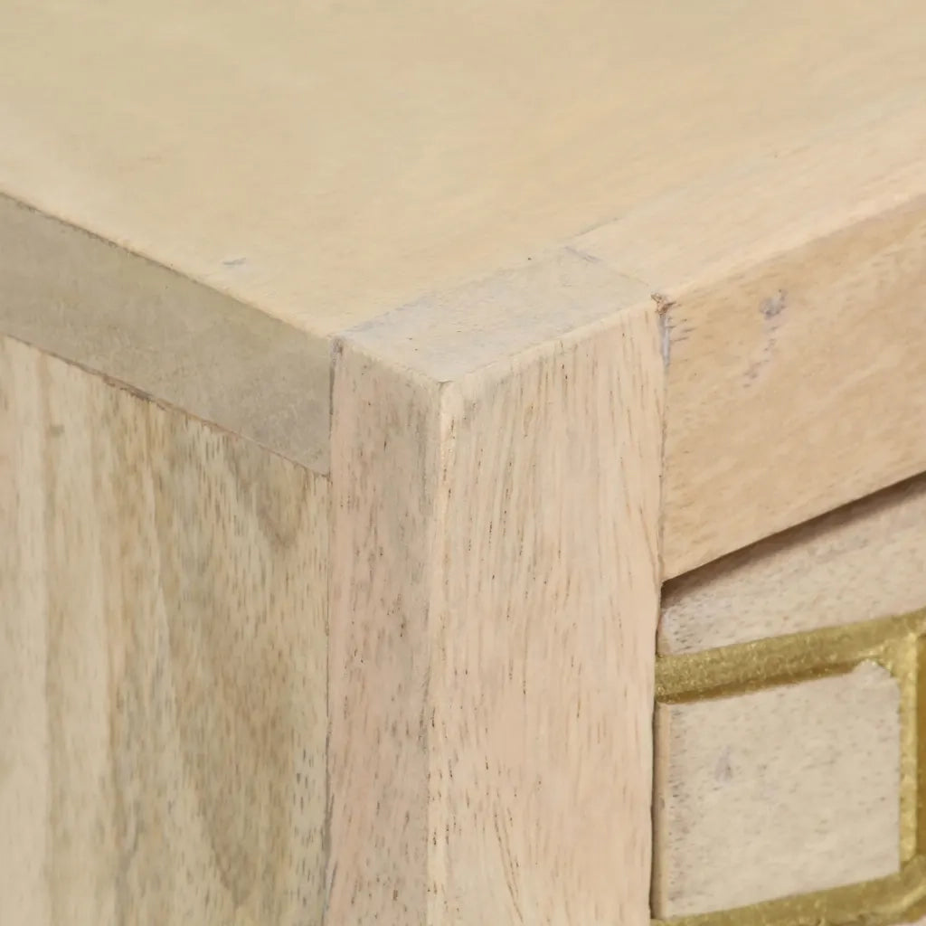 Tavolo Consolle Oro 90x30x75 cm Legno Massello di Mango 286505