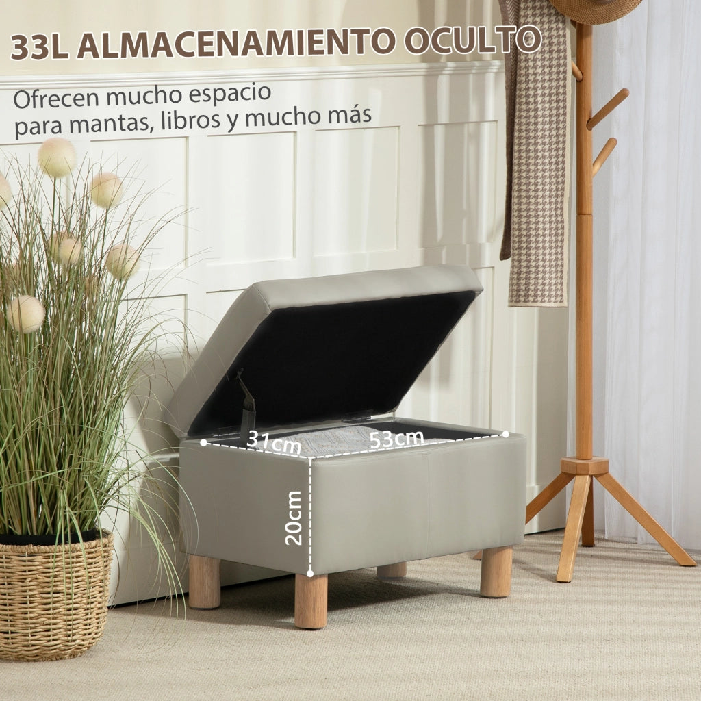 Poltrona con contenitore ¨C Zephmum ¨C Grigio chiaro 60x38x40 cm