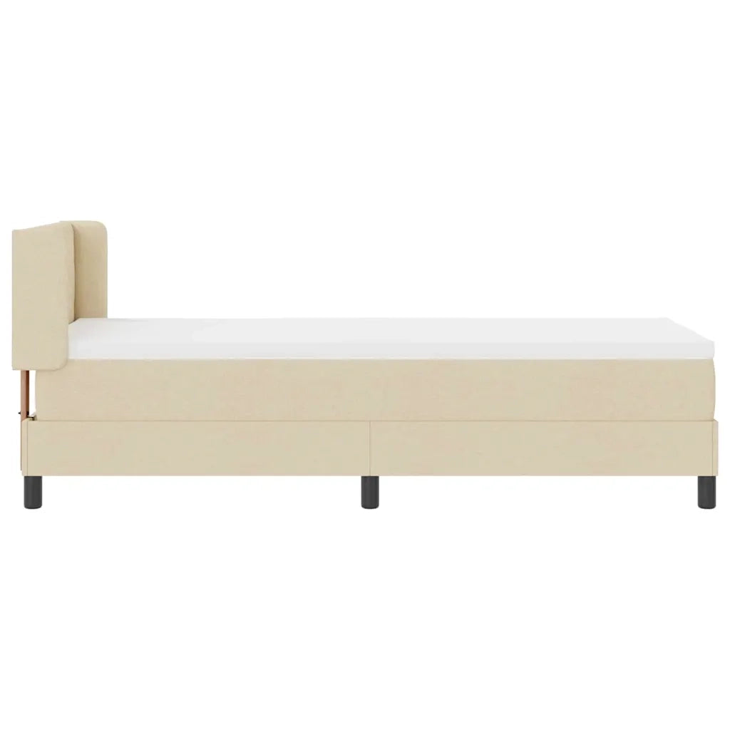 Letto a molle con testiera Crema 200 x 80 cm Tessuto