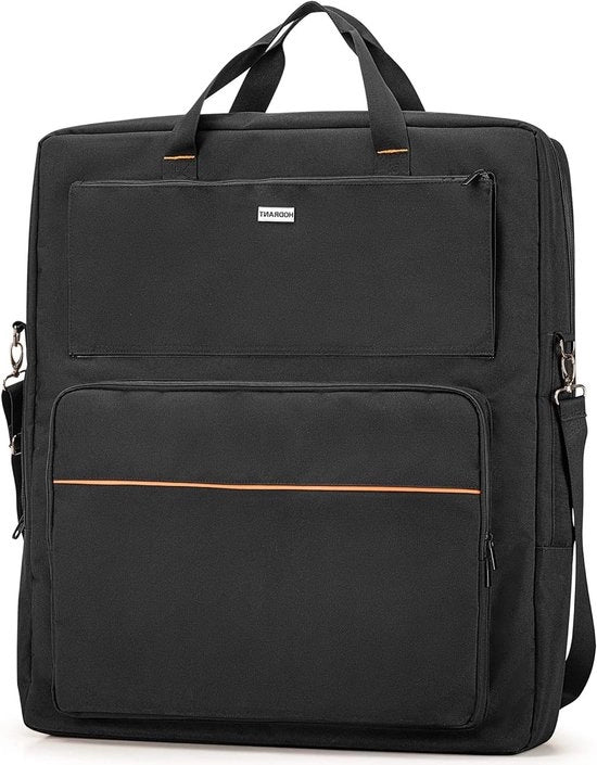 Caricabatteria Premium Portatile - Tasca leggera in tessuto nero con cinturino a spalla - Adatto per Caricabatteria Solare Saga 60 W, 100 W, 100 x 200 W - Rivestito - Doppio strato - Spazio per 2 pannelli solari