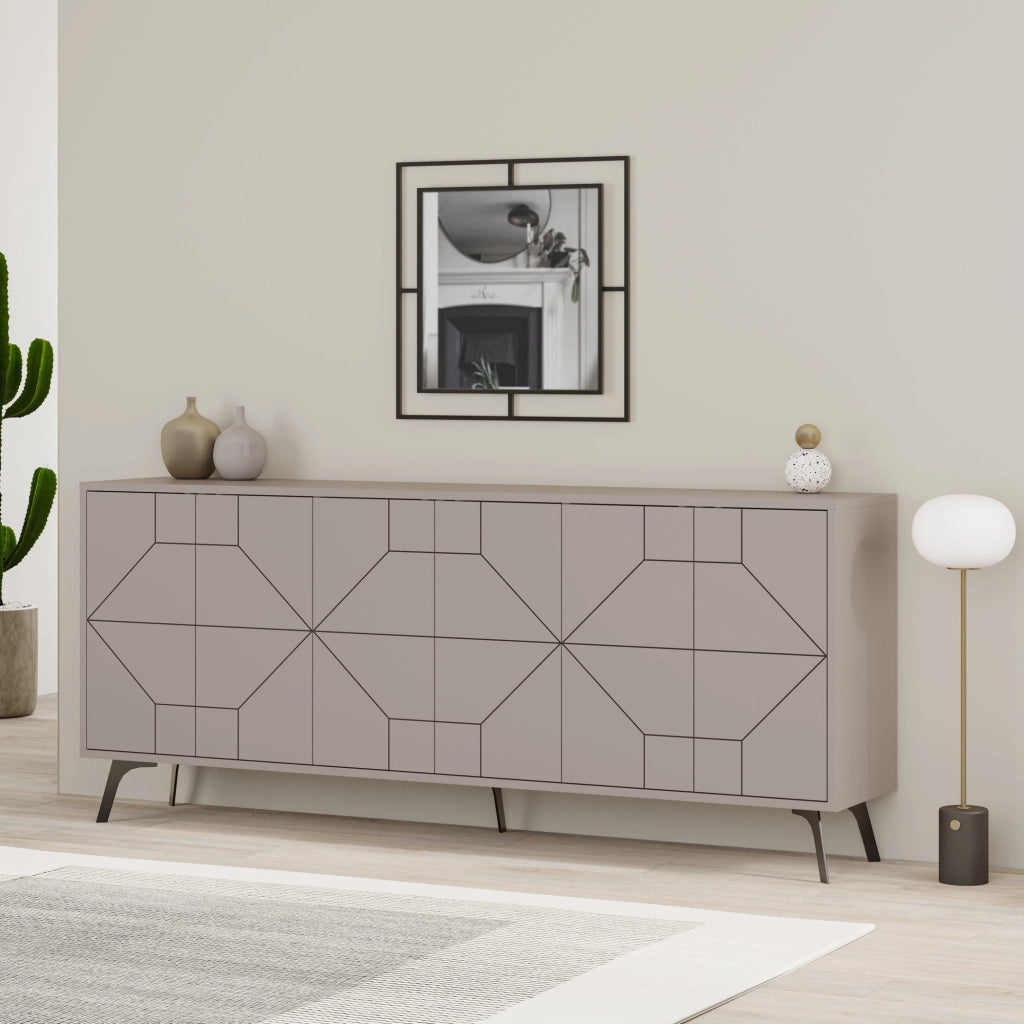 Credenza in legno "Dune" - 184 x 35 x 77 cm - Marrone moka chiaro