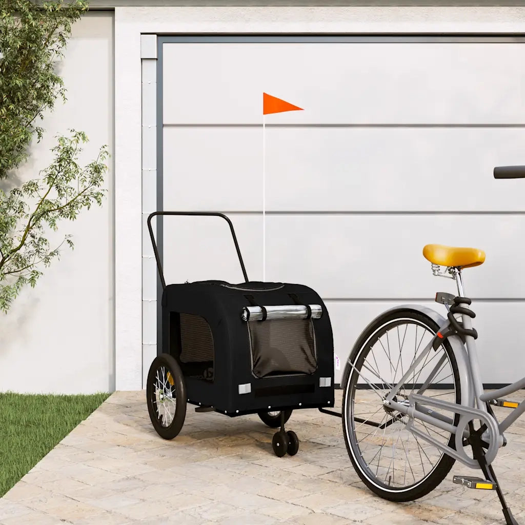 Rimorchio da Bici per Animali Nero Oxford e Ferro CFW4417641