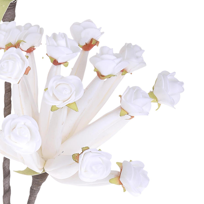 Set 3 Giant Caplume Composto da 2 Fiori Artificiali Altezza 90 cm Bianco