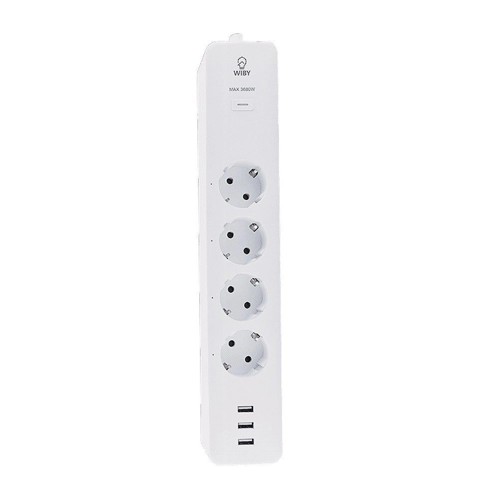 Trade Shop - Ciabatta Multipresa Smart Intelligente Wifi Con 4 Prese Ac 3 Porte Usb M3su411-eu -