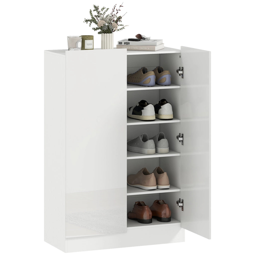 Scarpiera con appendiabiti 5 livelli ¨C zephmum ¨C bianco 72x34,5x103cm