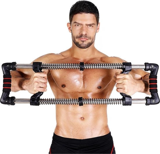 Esercizio a doppia direzione con resistenza regolabile da 40 a 100 kg per allenamento di forza - pettorali, bracciali, schiena, addominali - set di fitness per uso domestico e esterno - allenatore per collo
