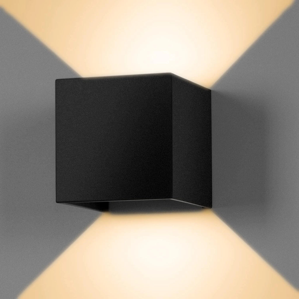 Applique LED cubo nera da parete 12W IP65 – Luce calda, naturale o fredda – Up & down per esterno (Copia) Colore della luce: Luce calda