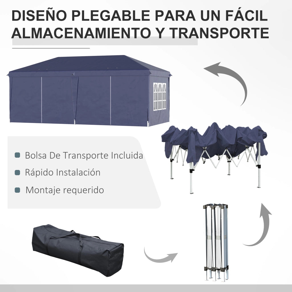Tenda da giardino pieghevole ¨C zephmum ¨C blu 6x3x2.7 m