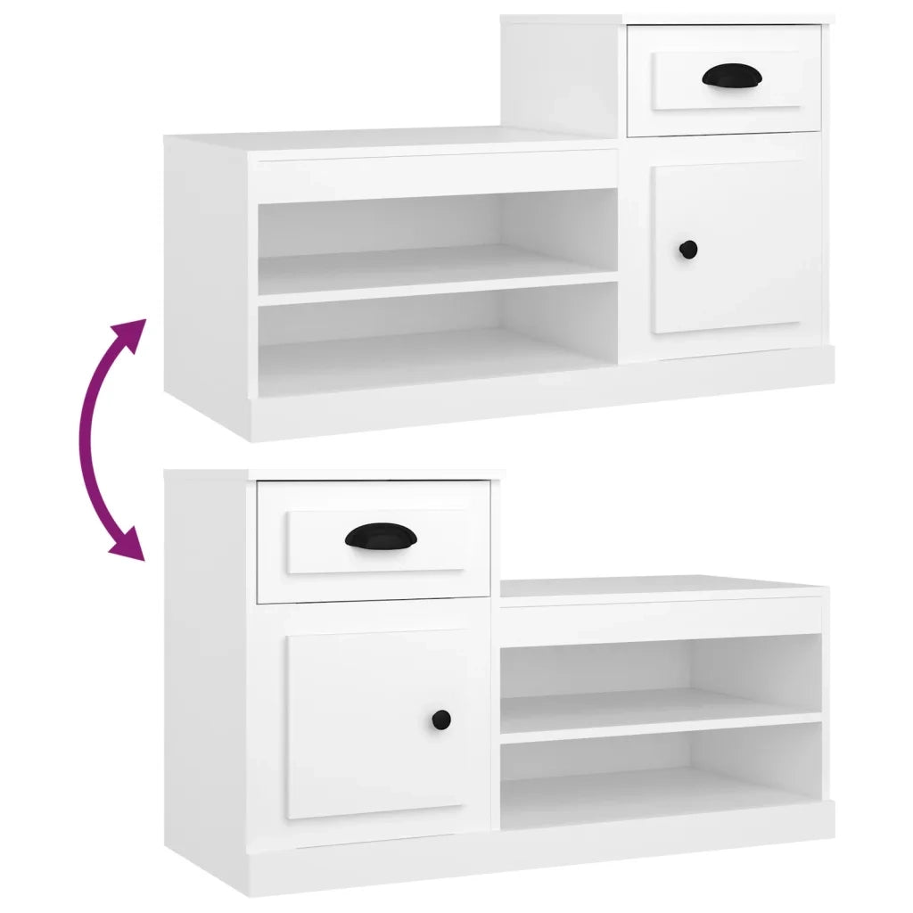 Scarpiera Bianca 100x42x60 cm in Legno Multistrato 816416