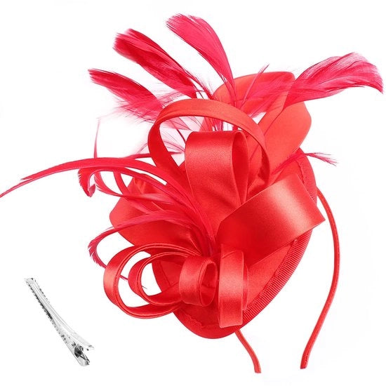 Fascinatore per Donne - Cappello Vintage con Fiocchi/Filamenti - Cinturino/Clip per Capelli - Accessorio Festivo - Adatto per Matrimoni/Party del Tè