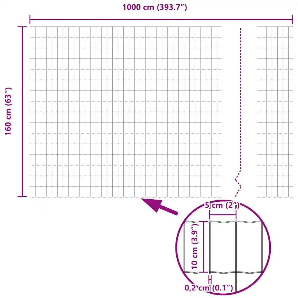 Recinzione Euro Grigio 1,6 x 10 m Ferro rivestito in PVC 42004497