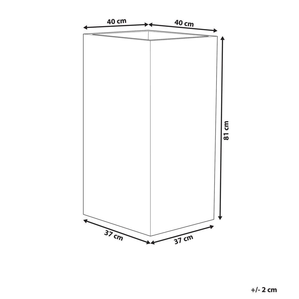 Vaso per piante alto in pietra beige 40 x 40 x 81 cm Fioriera per interni ed esterni