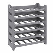 SET 6 CANTINETTE MODULARE PER 36  BOTTIGLIE  IMPILABILE PORTA BOTTIGLIE DI COLORE ARGENTO