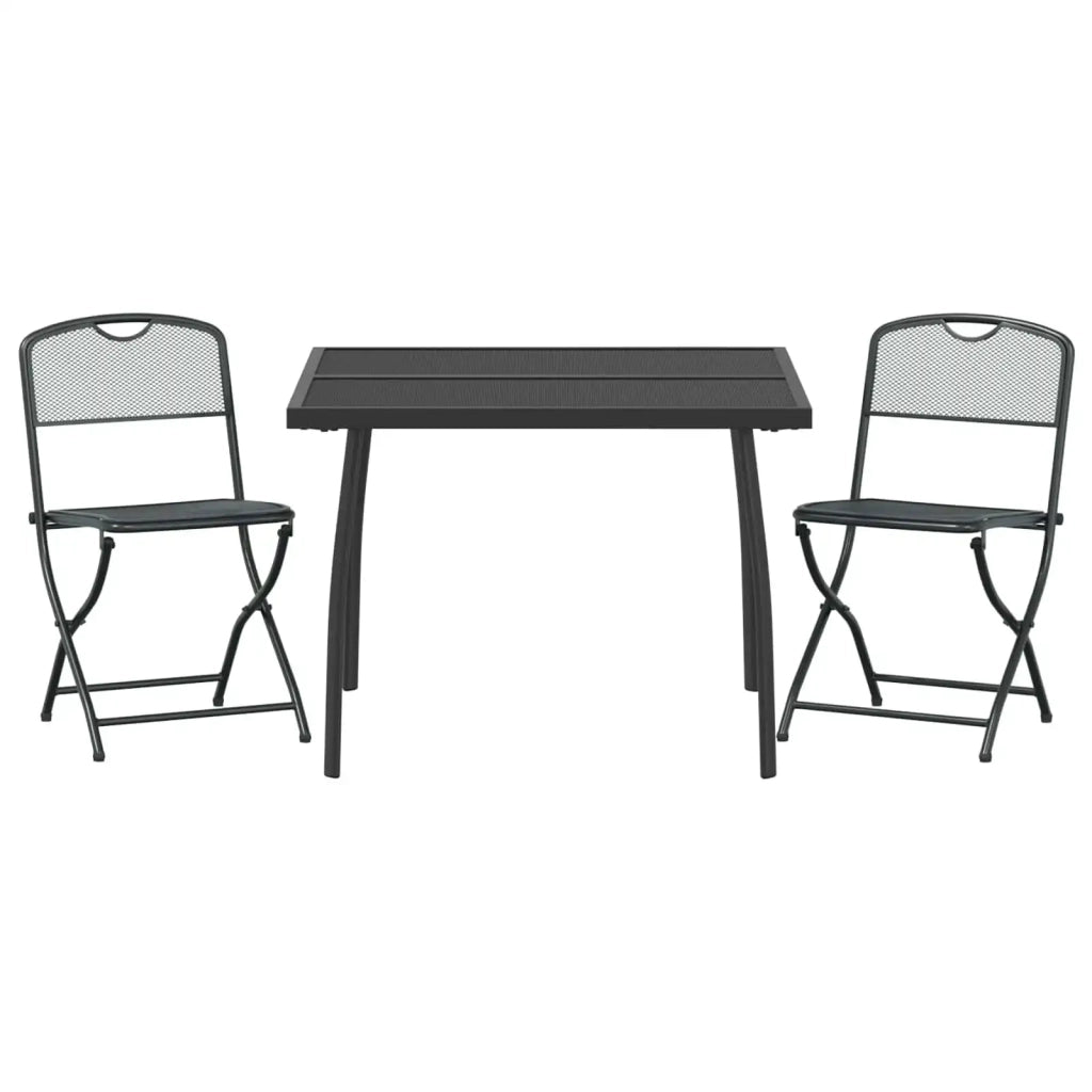 Set di Mobili da Esterno 3 pcs Antracite Ferro e Acciaio 3422894